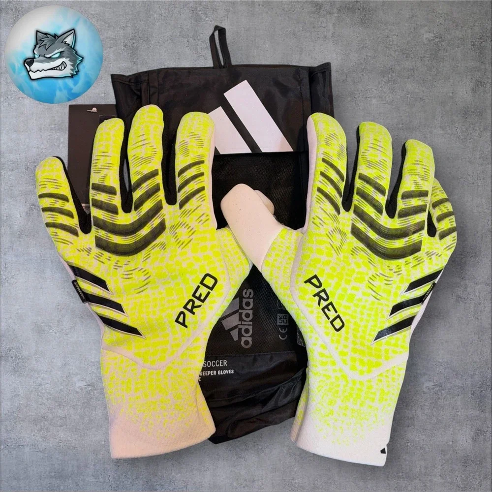 Adidas Predator Pro Fingersave Goalkeeper Gloves Size 12 New Volt Yellow JN5354